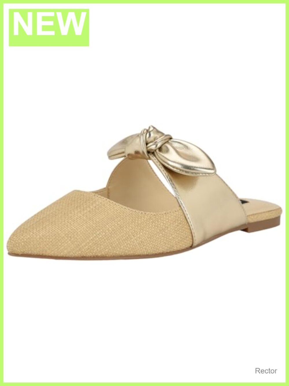 Nine West Bowin Women's Slip-On Pointy Toe Mule Flat Faux Leather